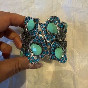 Turquoise and Silver Statement Bracelet